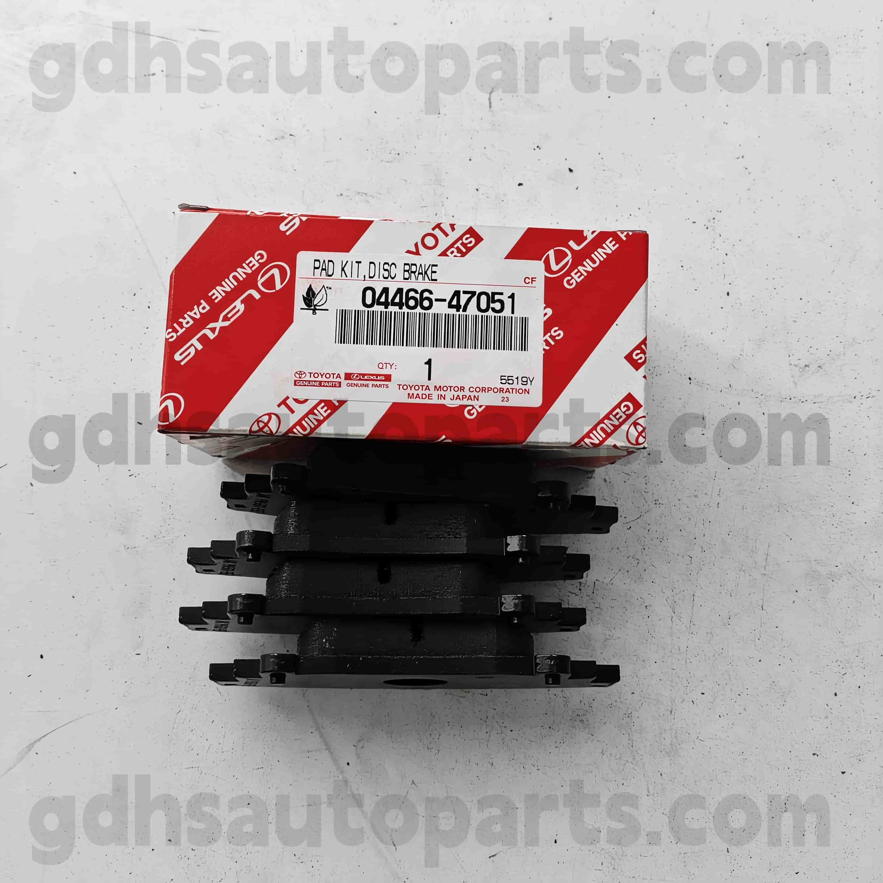 04466-47051 टोयोटा जेनुइन पार्ट्स रियर ब्रेक पैड के लिए Prius v 、 ez चेसिस नं। Zgr2#