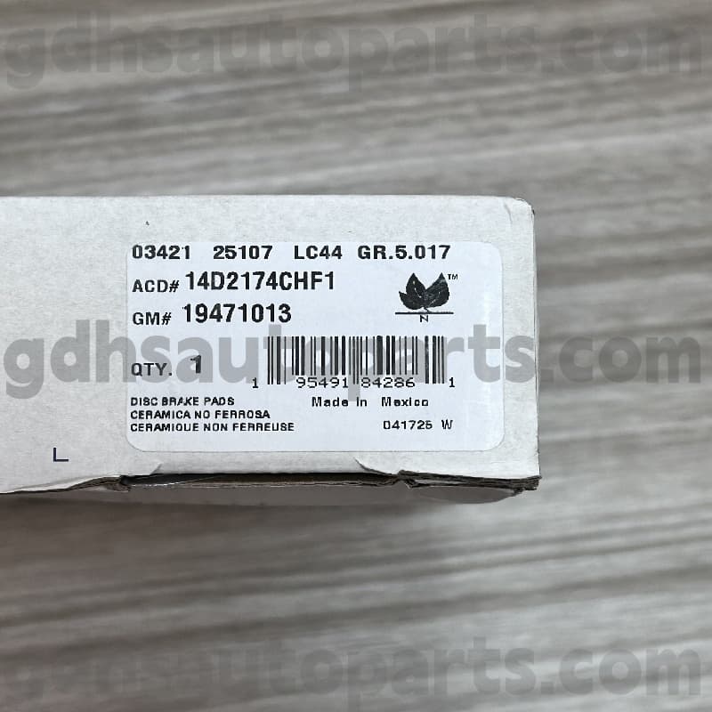 14D2174CHF1 ACDELCO BRAKE PAD ESCALADE OE No.19241013 के लिए